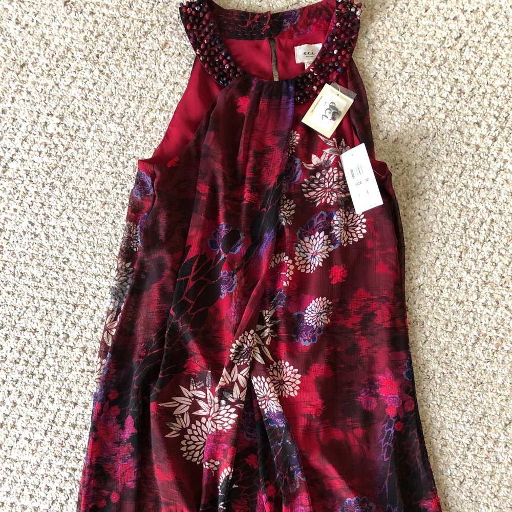 New ECI Floral-print Sleeveless Dress - Size 12